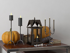 南瓜模型 书本模型 蜡烛模型 烛台模型 3d模型