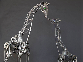 兽骨模型 骨头模型 骷髅模型 骨架模型 长颈鹿骨架模型 3d模型