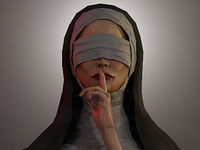 修女  盲女 写实人物 手  蛇  外国女人半身像 3d模型