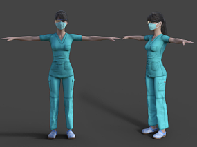 人物模型素材 护士 医生 医护人员 写实女性  女护士