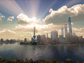 Unity3d标准管线智慧城市上海案例工程