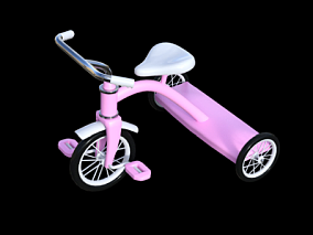素材儿童玩具车  自行车  三轮自行车 卡通3D素材