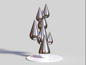 水滴 雕塑 收藏品 艺术品 装饰 摆件 金属品 工艺品 现代艺术 艺术摆件3d模型