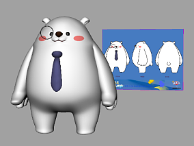 三视图建模 maya卡通角色大白小胖模型 maya学生建模作业3d模型