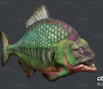 影视级 高质量的食人鱼 四种纹理的亚马逊水虎鱼 带绑定的鱼类