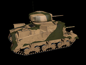 军事武器迷彩坦克3D模型