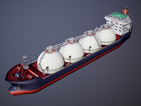 燃气运输船 LNG 液化天然气船 货轮 气槽船 气体船 邮轮 滚装船 3d模型