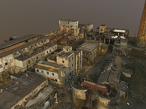 多种文件格式 城市废墟 破旧房屋 写实场景 3d模型