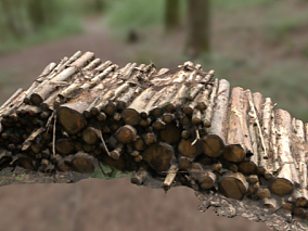 木堆、木头、树木、树干、木柴、木栈道、柴火