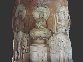 佛神像、佛像、宗教雕塑、大足石刻 3d模型
