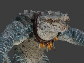 恐怖怪兽 大鳄鱼 带绑定  3d模型