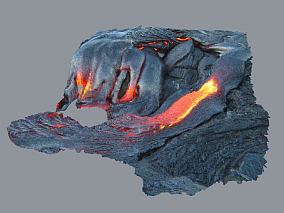 熔岩流、火山、火山爆发、火山熔岩、熔岩、地热 3d模型