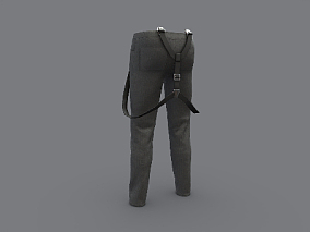背带裤 吊带的男裤 裤子 男士背带裤 男式服装 服饰 休闲裤 西裤 3d模型
