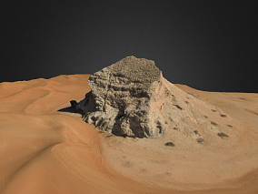 岩石、、化石、沙漠石头、石头、沙漠 3d模型
