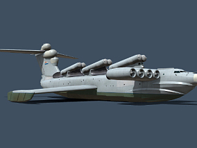 次时代写实原苏联“里海怪物”的大型地效飞行器模型