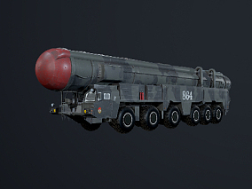 次时代写实前苏/俄罗斯第四代战略导弹----SS20洲际战略导弹模型 3d模型