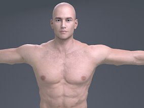 男性基本人体 肌肉男 3d模型