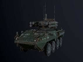 次时代写实美军斯特赖克自行防空炮装甲车模型