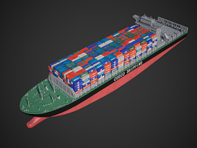 PBR 货轮 集装箱船 远洋货轮 邮轮 滚装船 运输船 杂货集装箱船 大型货轮 3d模型