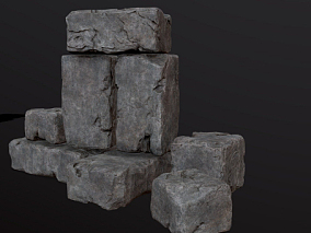 石头、断壁残垣、巨石、城墙 3d模型