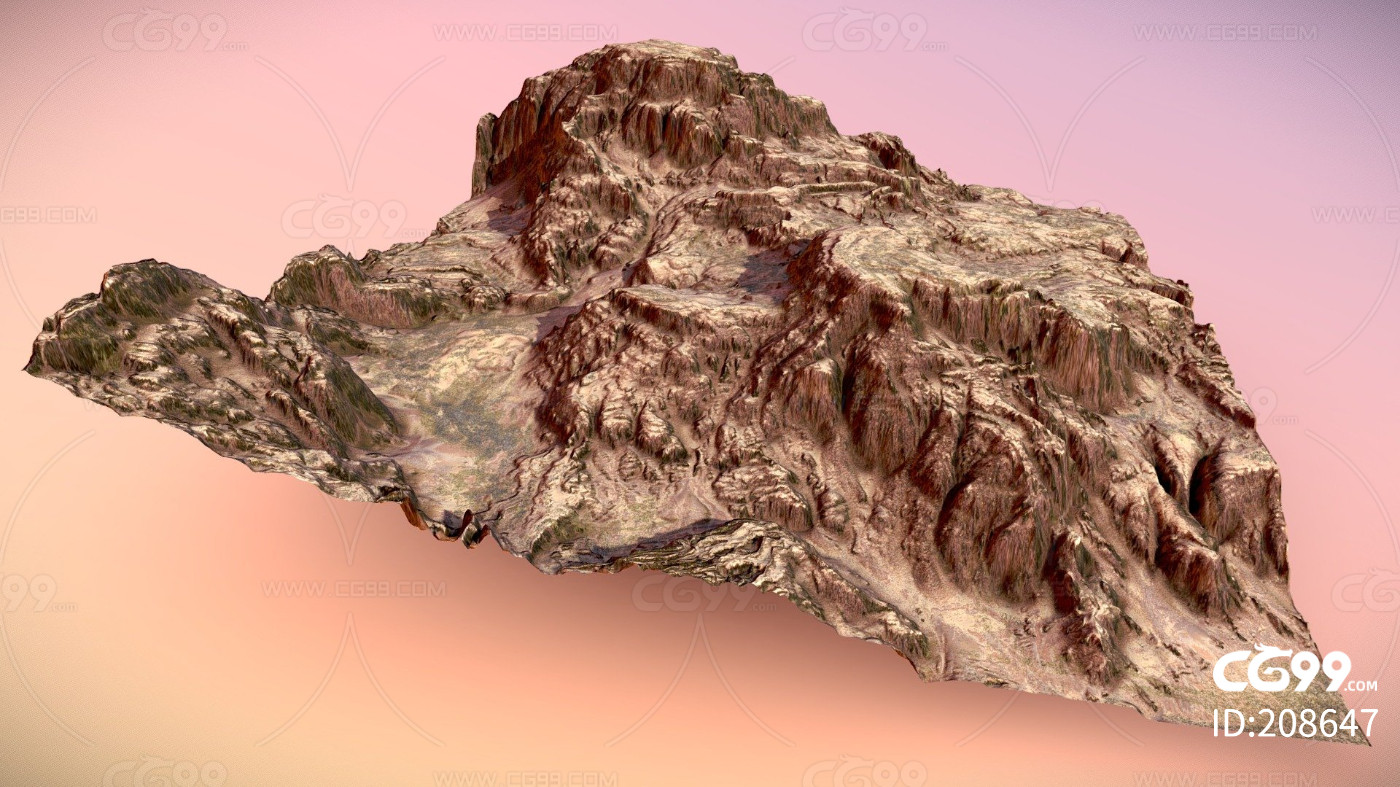 山谷和山脊的立体图图片