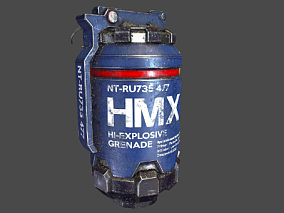 手榴弹、手雷、科幻 HMX 手榴弹、科幻手榴弹 3d模型