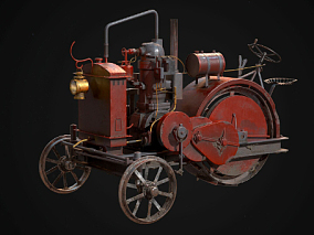 次世代写实老式农用拖拉机模型