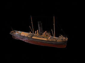 次时代写实老式货运货船模型 3d模型