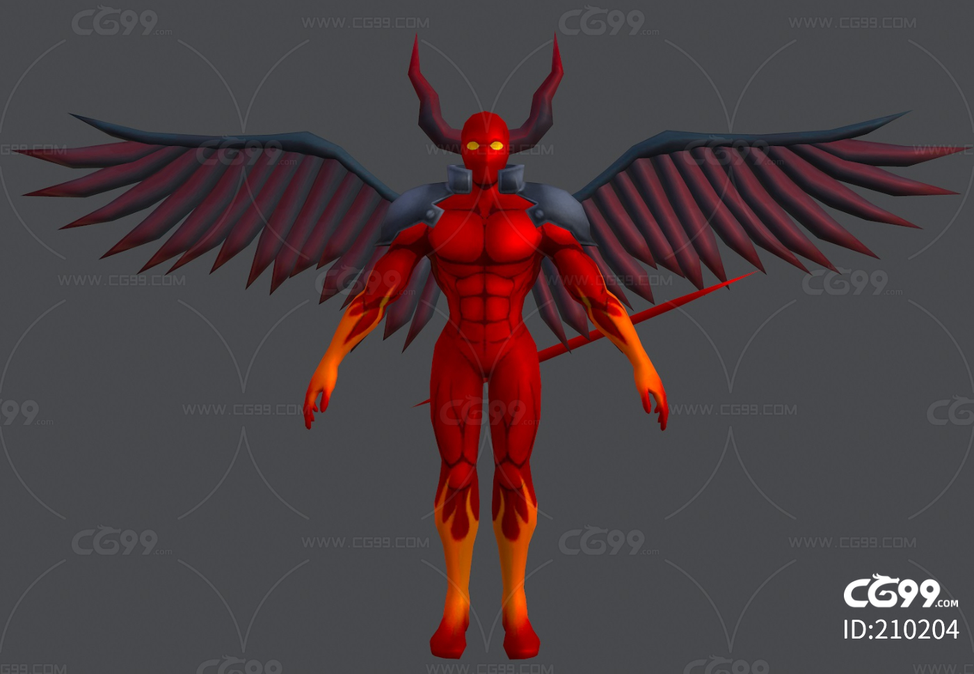 动画 无面者 恶魔 手绘 地狱使者 骷髅恶魔-cg模型免费下载-CG99