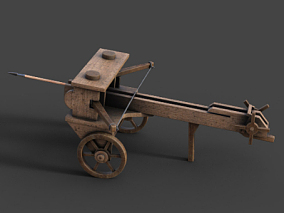 弓弩车 古代战争武器 强力弓弩车 pbr次时代模型