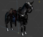 三渲二 战马 幽灵马 高级 高阶 坐骑 传奇风 国风 手绘次时代模型（Vray3.0渲染）