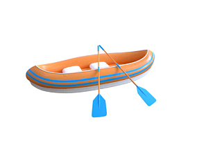 交通工具卡通小船带船桨