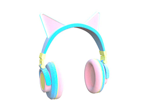 卡通猫耳朵耳机
