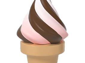 3D元素雪糕巧克力冰淇淋快餐 卡通冰淇淋 冰激凌 雪糕 奶油冰淇淋 草莓冰激凌 冰棒 冷饮 巧克力草