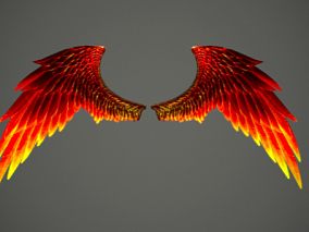 浴火重生翼 PBR 次世代风格 翅膀 堕落天使 羽翼 3D模型