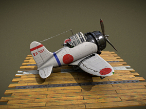 次时代卡通二战日本零式战斗机模型