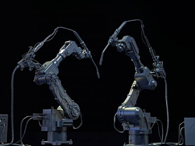 工业机械手臂 科幻机械装置 科技机器人手臂流水线工业设备