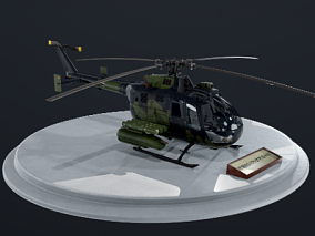 次时代写实德国BO105武装直升机模型