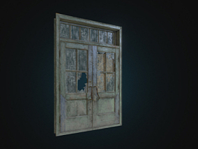 门 老式门 旧门 木门 破旧 客厅门 教室门 3D模型
