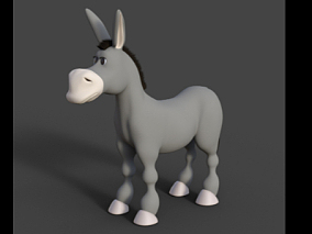 Q版驴角色 卡通驴  动物角色3D模型