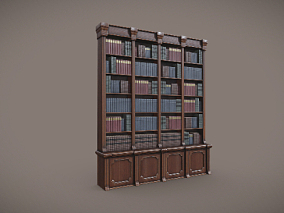 仿古木制书柜