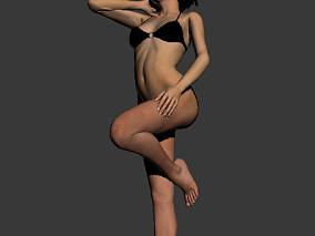 比基尼美女体模型  女人体 扫描真实人物 卡通人体角色