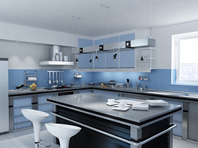 C4D室内厨房场景模型  VARY 渲染