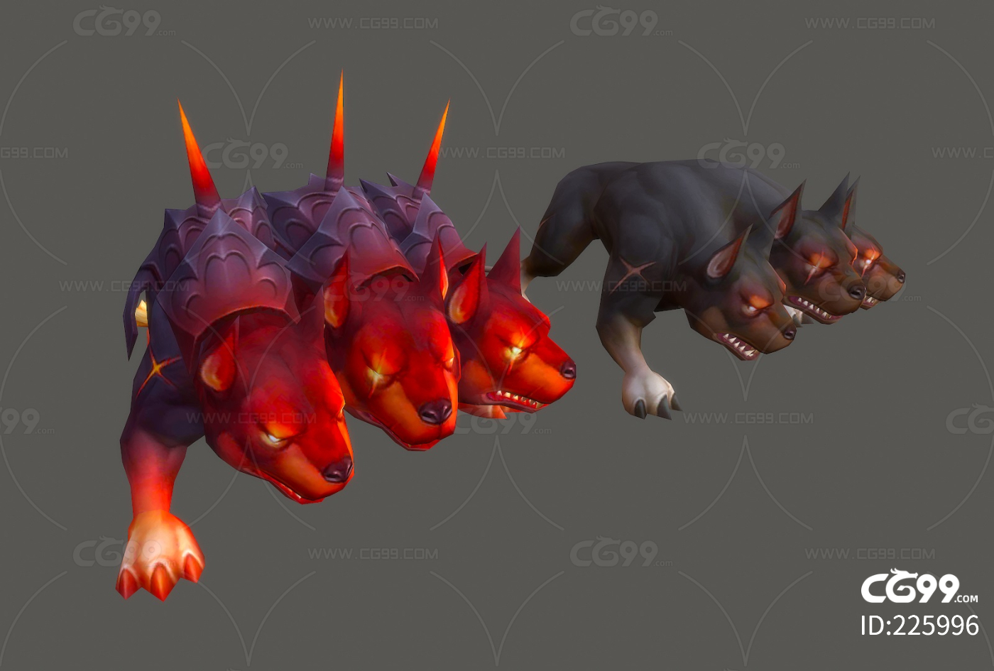 地狱三头犬 写实神话 生物 恶犬 地狱恶犬-cg模型免费下载-CG99