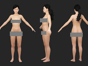 写实女人体模型（骨骼表情绑定） 基础女人体 人体模型 写实女人 人体基础模型 人体模型