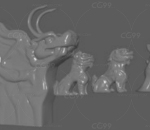 屋脊兽 垂兽 狮子、狻猊 凤高精细模型 古建配件  古建屋脊兽 古建上的兽 故宫 太和殿 屋脊兽