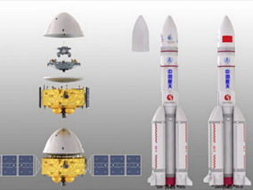 照片级天问一号及运载火箭 天问一号火星探测器Tianwen-1TW-1中国行星探测人造卫星探测卫星宇