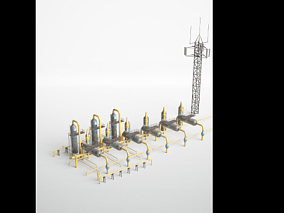 工厂管道模型工业管道模型信号塔模型工业塔