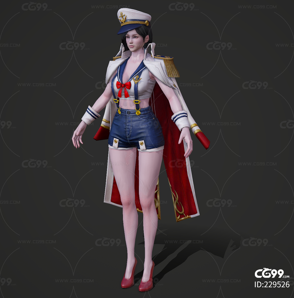 船长 水军 女海贼 女海盗 海盗船长 加勒比海盗 女将军 女军官 海军-cg模型免费下载-CG99