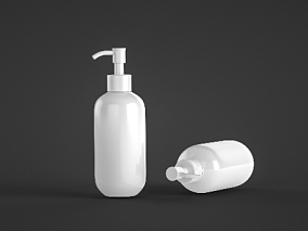 洗手液C4D模型样机白膜 3D广告卡通元素